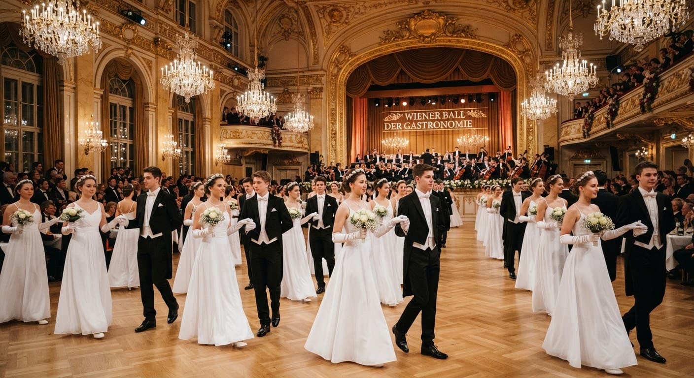 Einzug des Jungdamen- und Jungherrenkomitees zur Polonaise im Festsaal