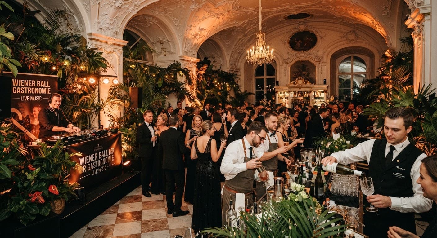 Gäste im Club of Legends mit DJ und Bar im Wintergarten